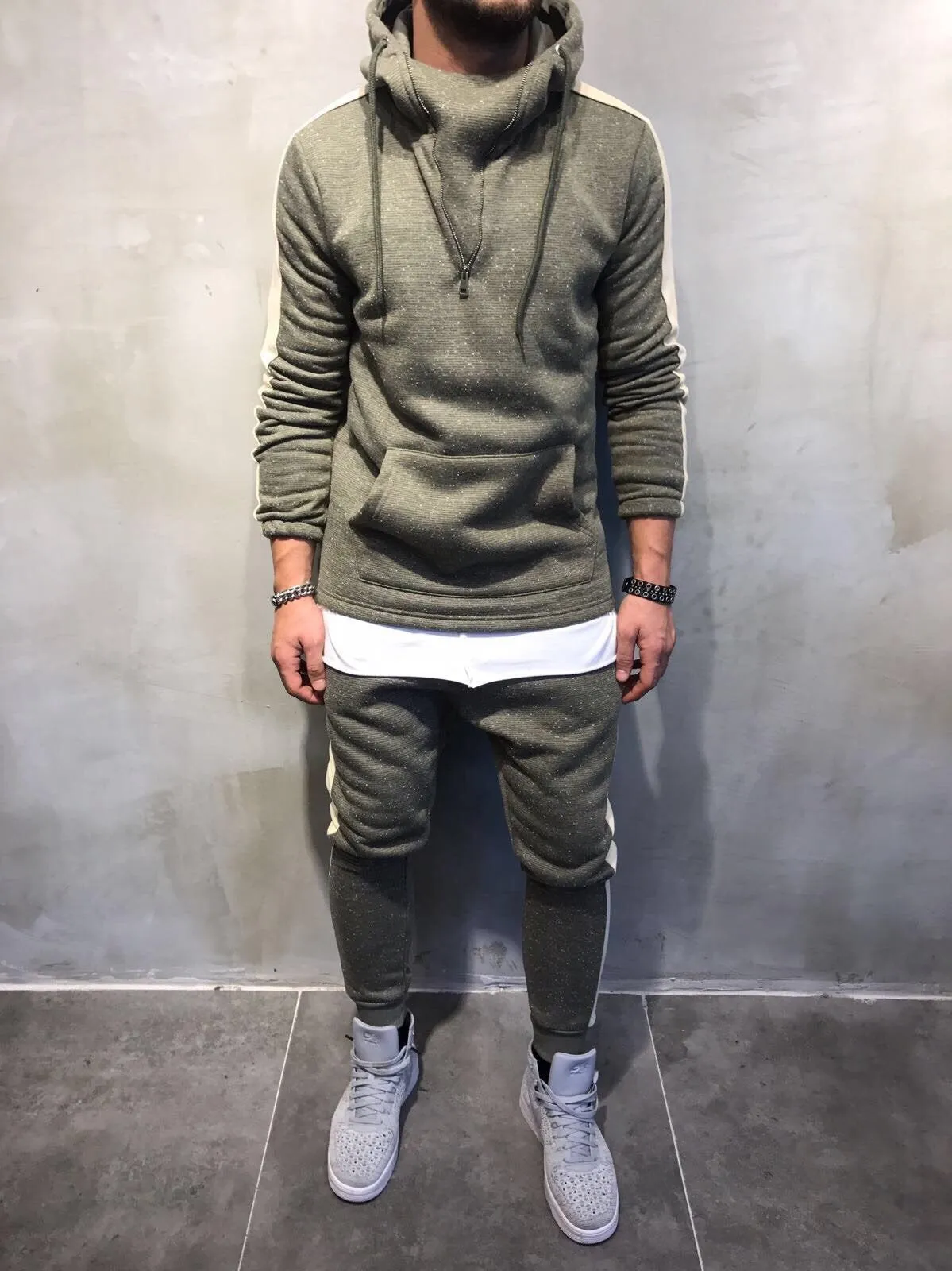 Khaki Side Stripe Jogger Pant SJ215 Streetwear Jogger Pants