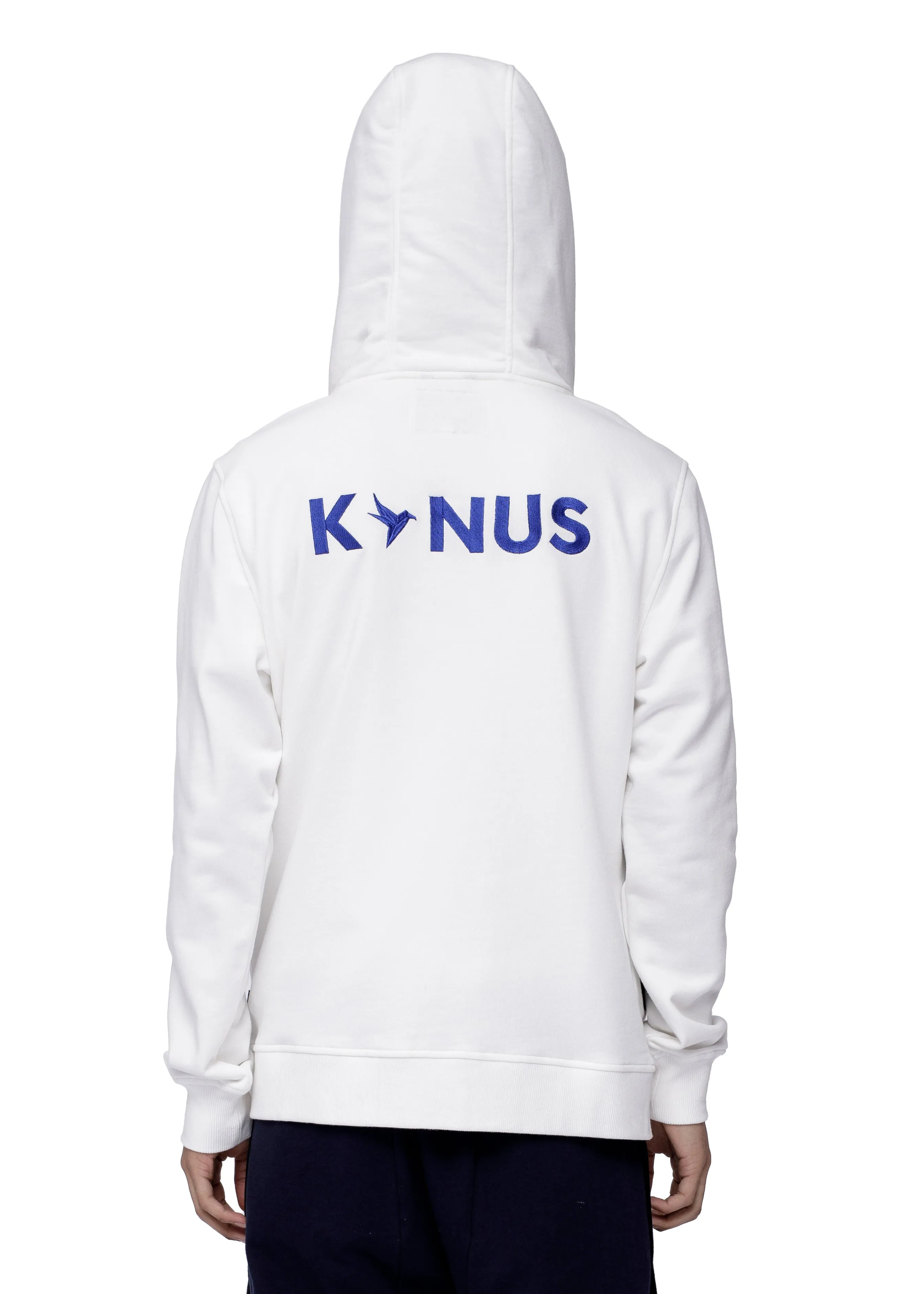 Konus Men's Pocket Zip up Hoodie in White