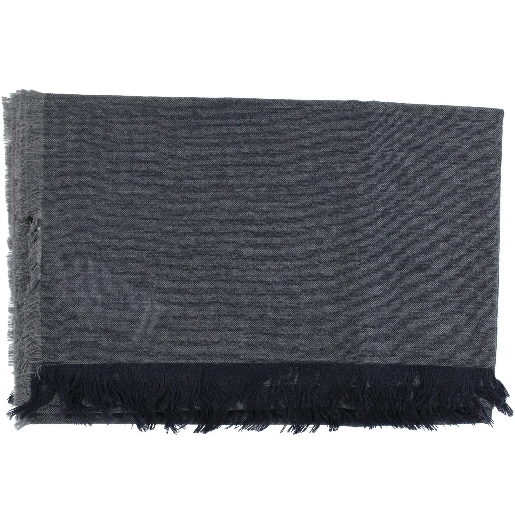 Lanvin Wool Scarf Dark Gray / Dark Blue