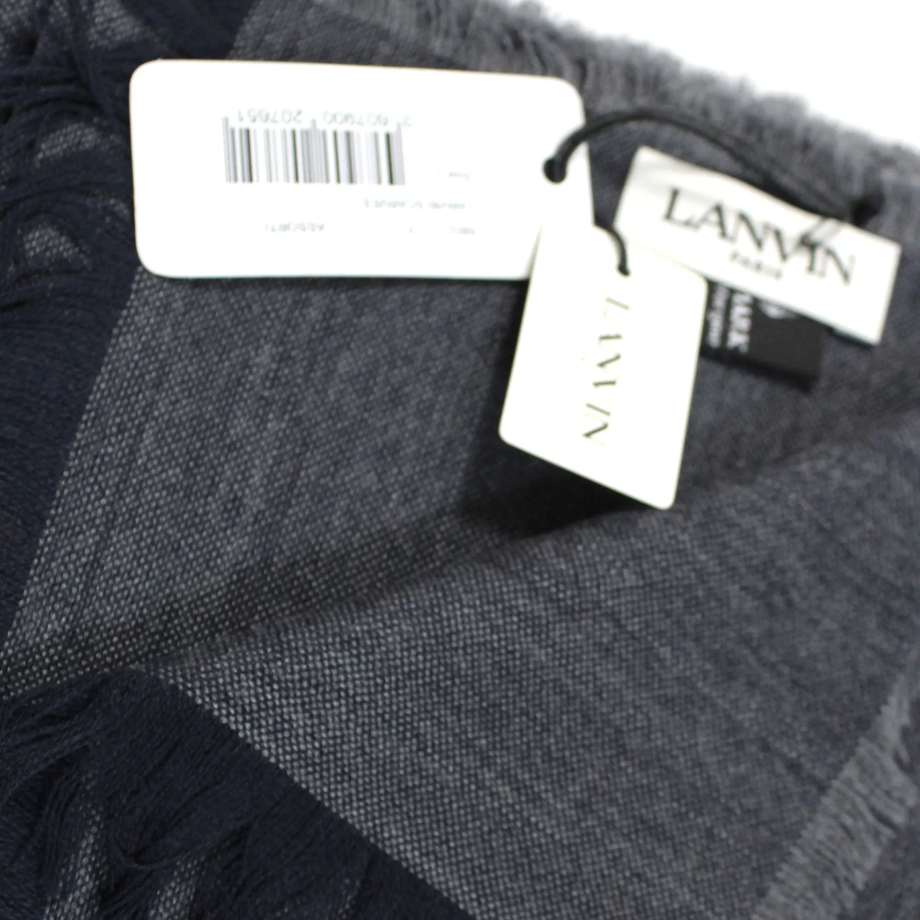 Lanvin Wool Scarf Dark Gray / Dark Blue