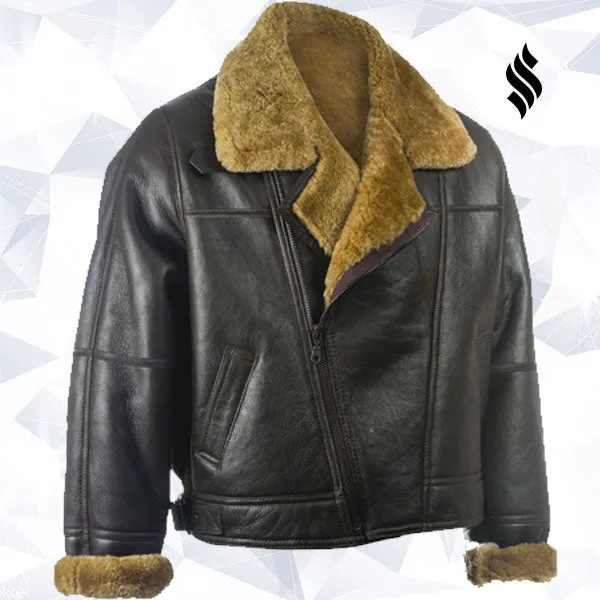 Men Black B3 Sheepskin Jacket