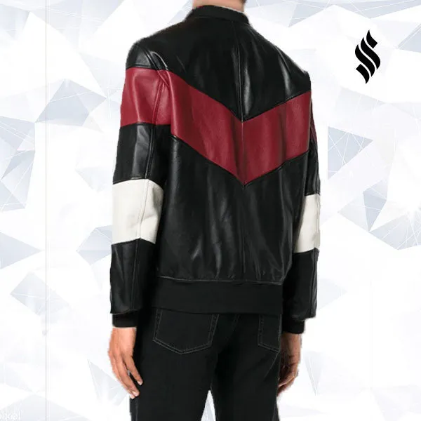 Men Chevron Stripe Bomber Jacket