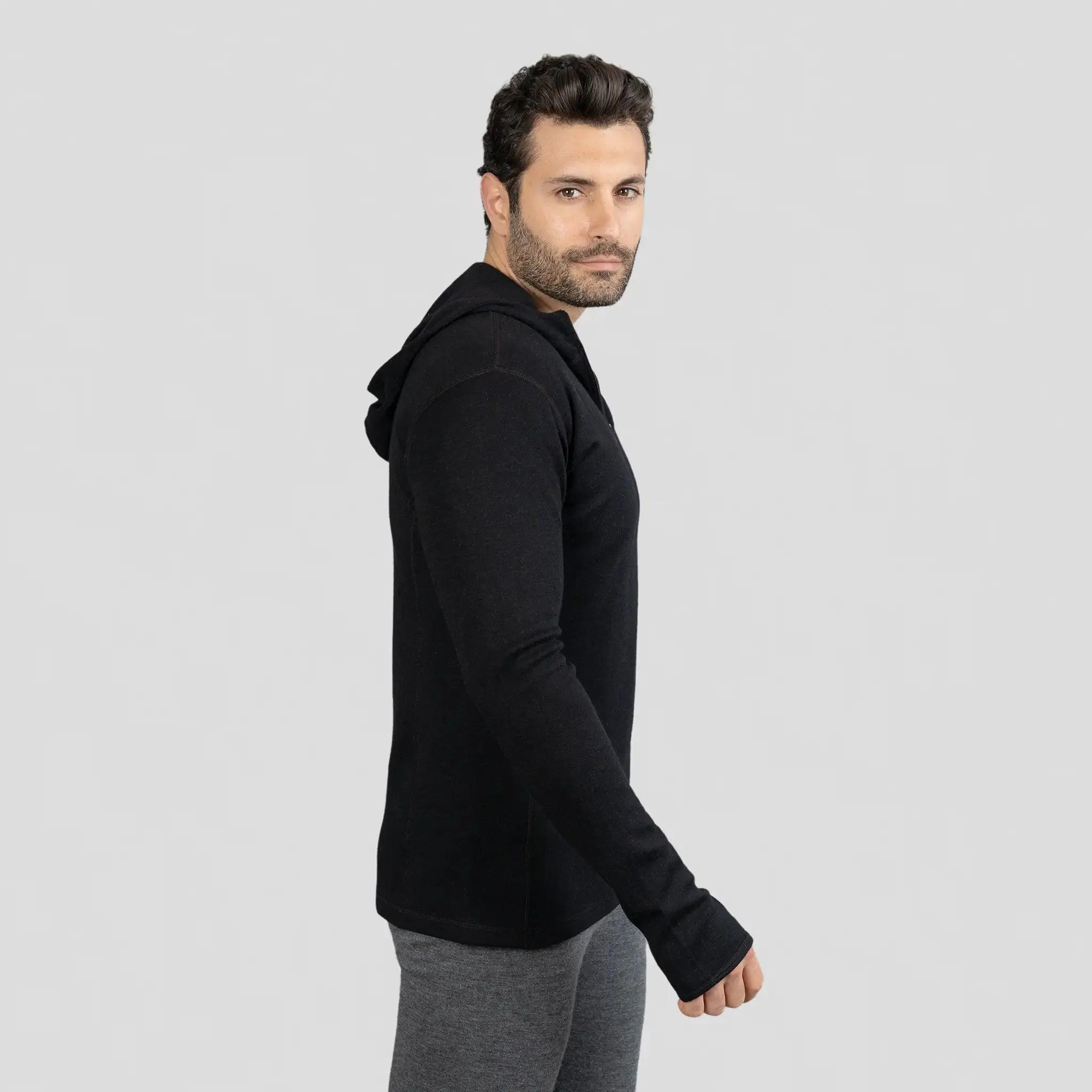 Men's Alpaca Wool Hoodie: 300 Lightweight Half-Zip