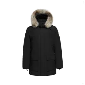 Men's Glacier Down Parka Jacket in Black (Light Fox Hood Trim)