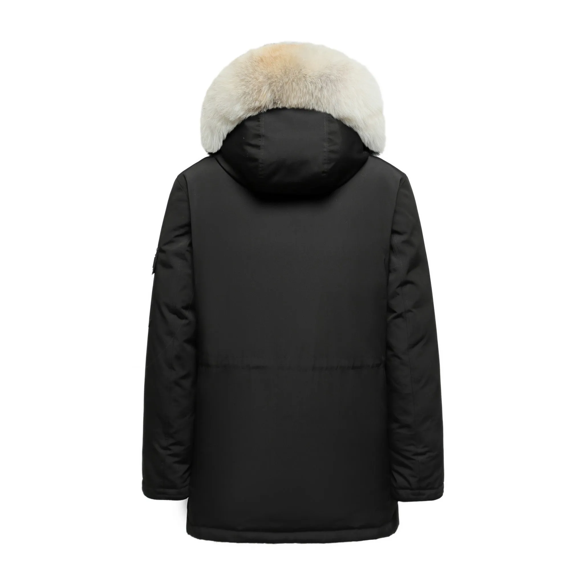 Men's Grandeur Down Parka Jacket in Black (Light Fox Hood Trim)