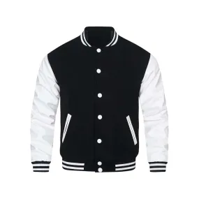 Men's Letterman College Black Varsity Jacket