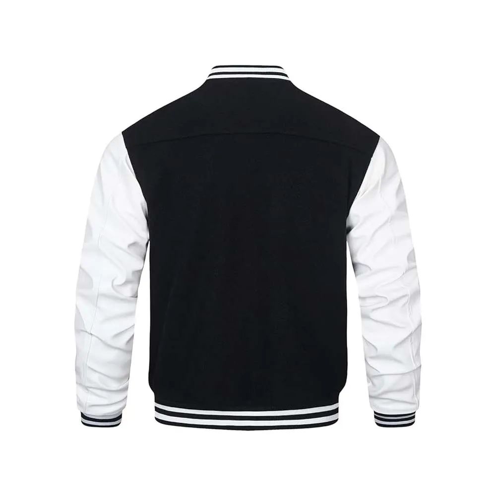 Men's Letterman College Black Varsity Jacket