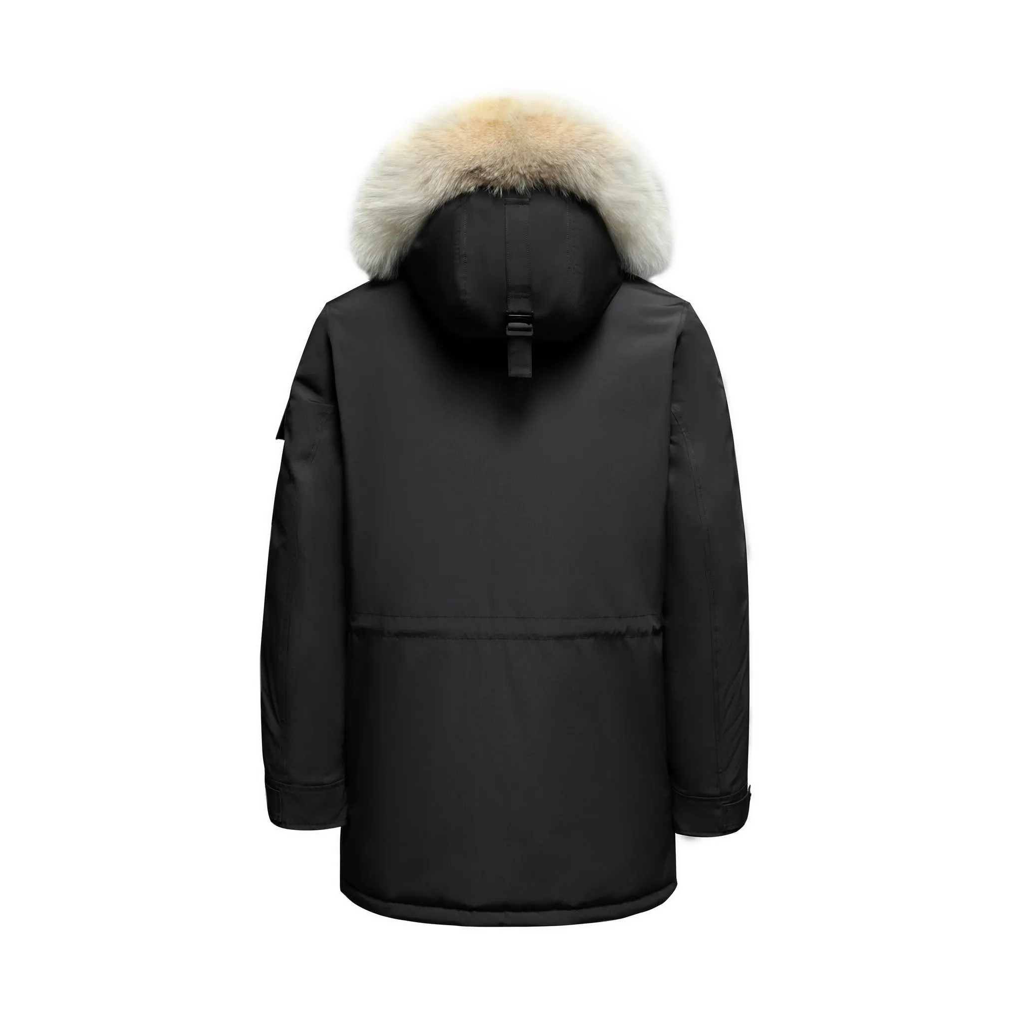 Men's Majestic Down Parka Jacket in Black (Light Fox Hood Trim)