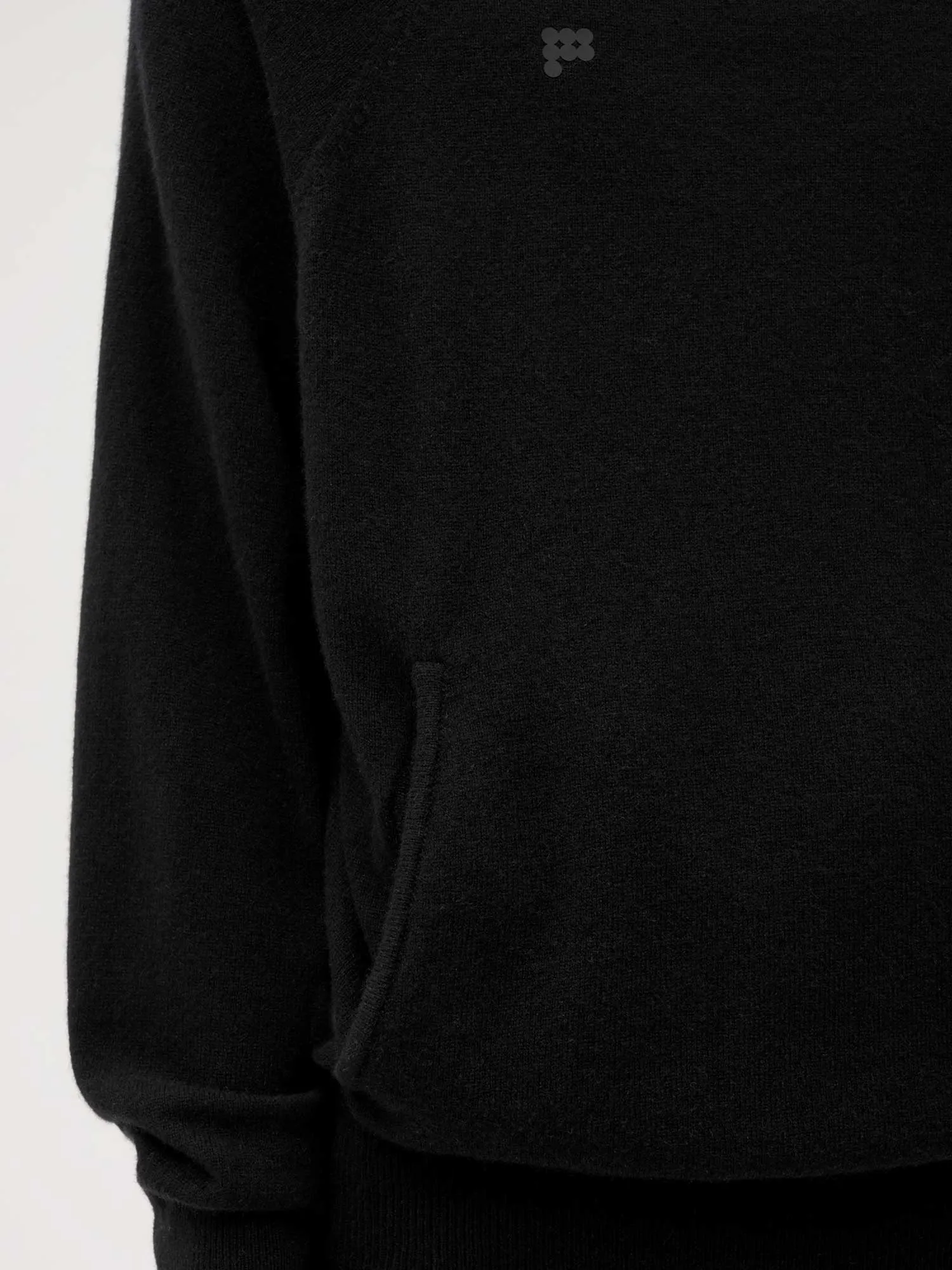 Mens Recycled Cashmere Hoodie—black