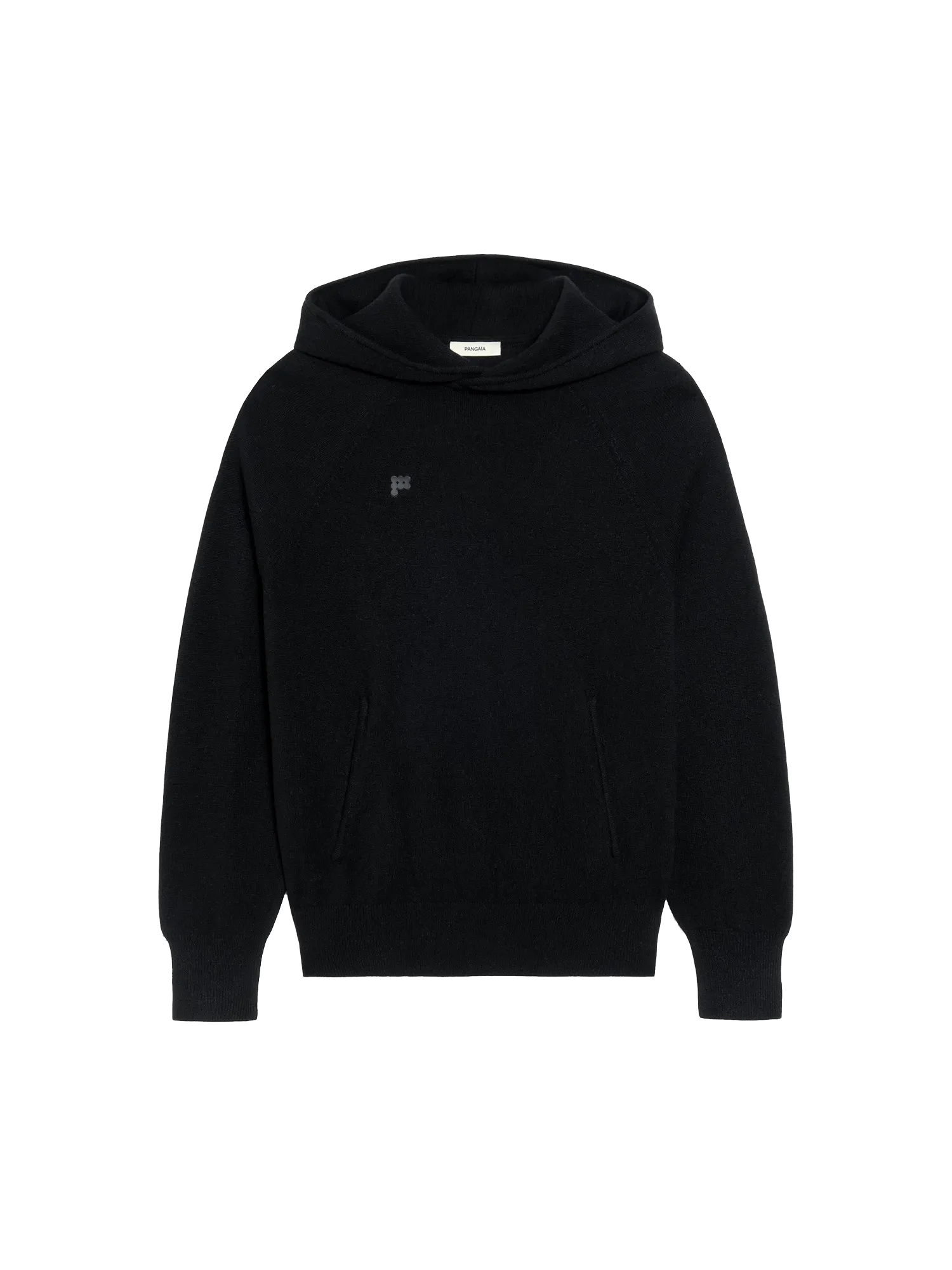 Mens Recycled Cashmere Hoodie—black