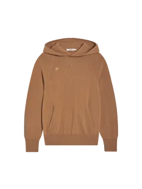 Mens Recycled Cashmere Hoodie—camel