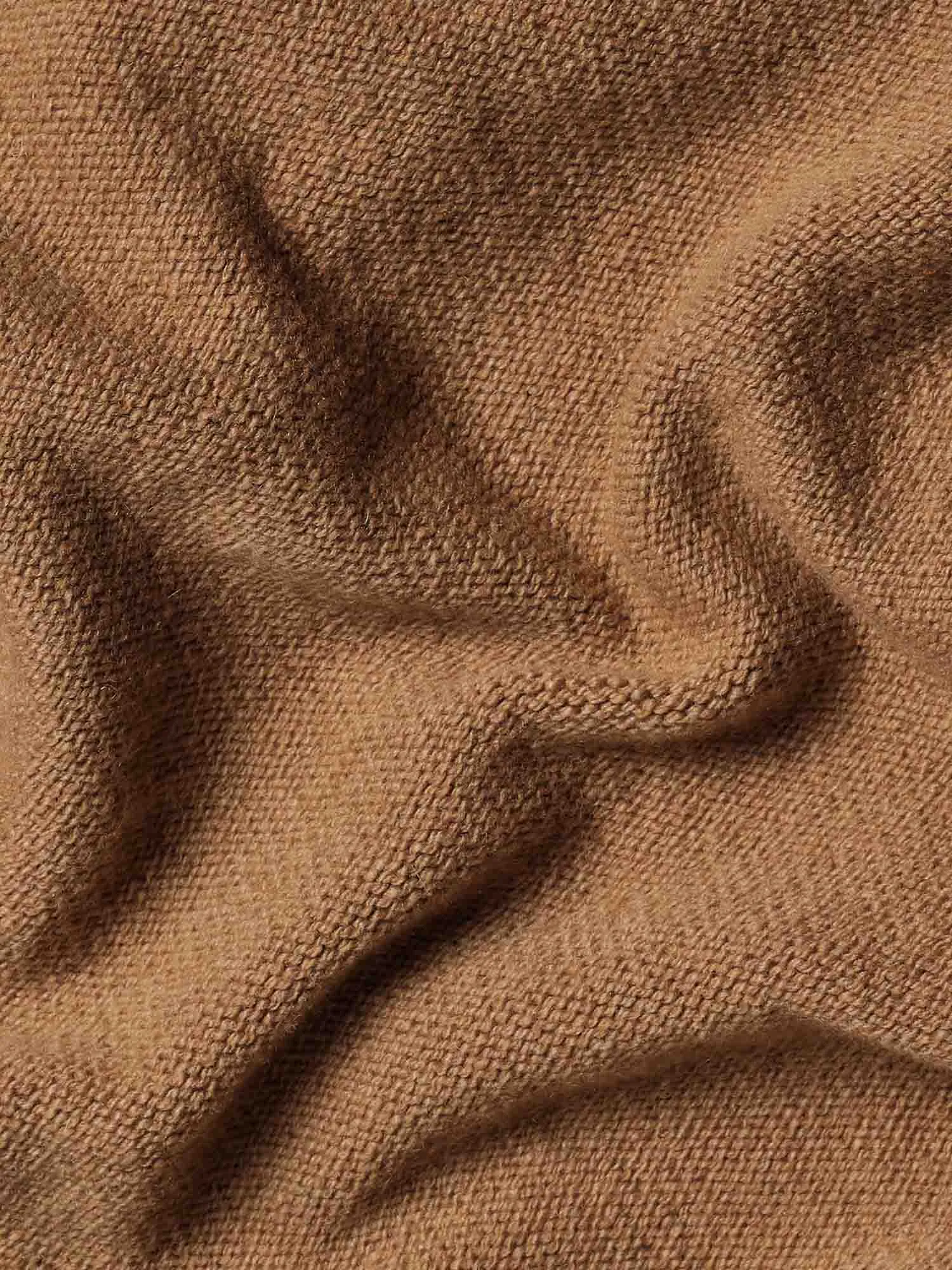 Mens Recycled Cashmere Hoodie—camel