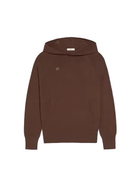 Mens Recycled Cashmere Hoodie—chestnut brown