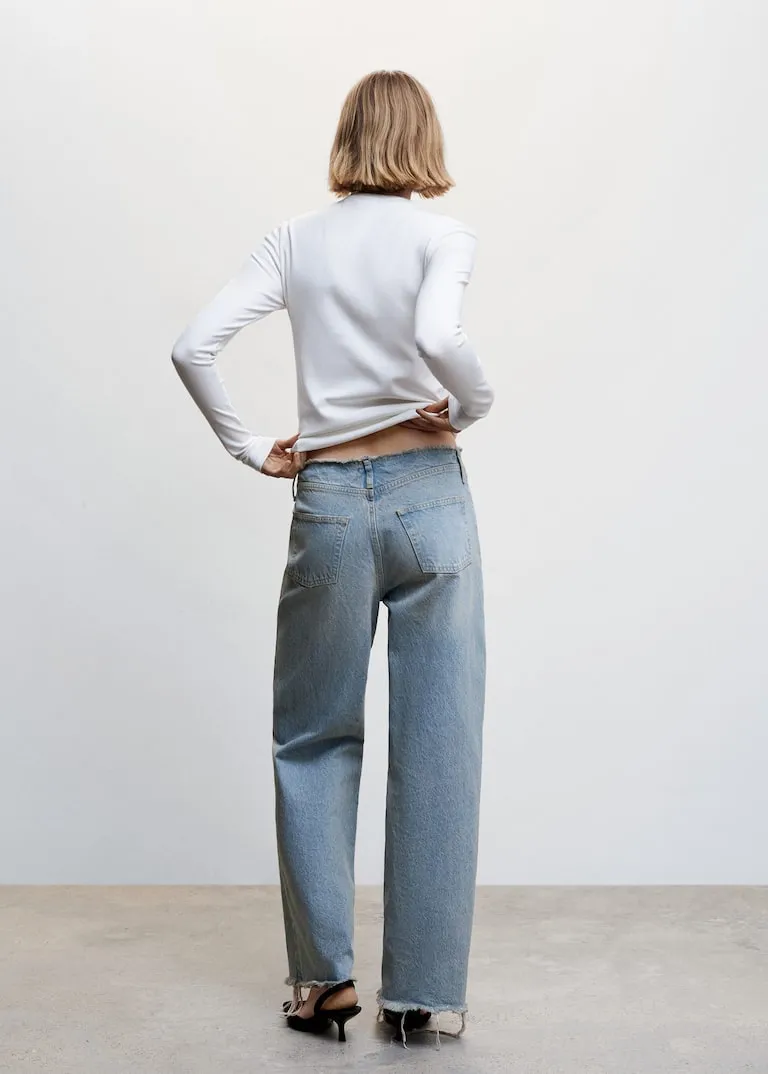 Mid-rise wideleg jeans