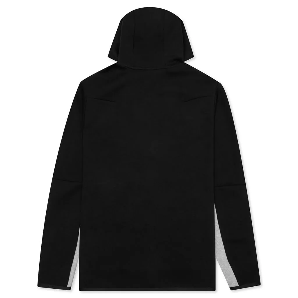 Nike Tech Fleece Hoodie - Black, Grey & White (3rd Gen - Old Season)