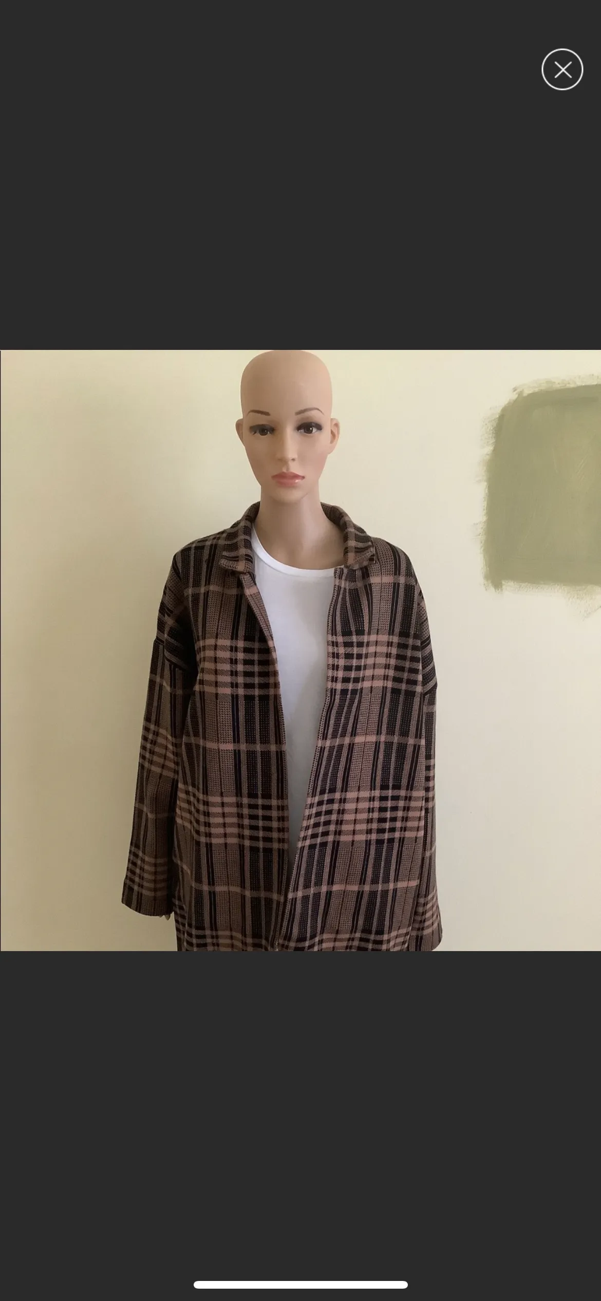 Notch Collar Plaid Cardigan Sweater Coat