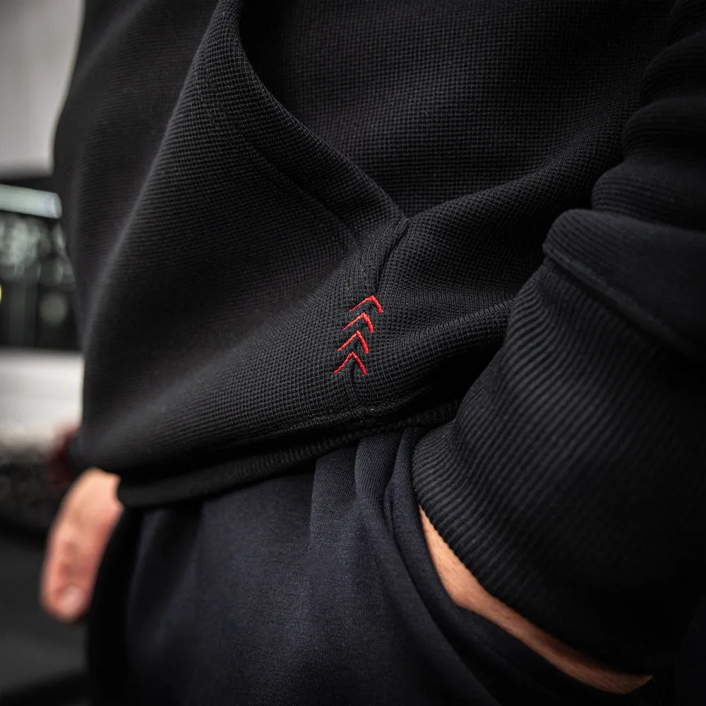 Off-Field Waffle Performance Hoodie - Black