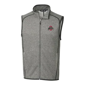 Ohio State Buckeyes Cutter & Buck Mainsail Sweater-Knit Gray Full Zip Vest