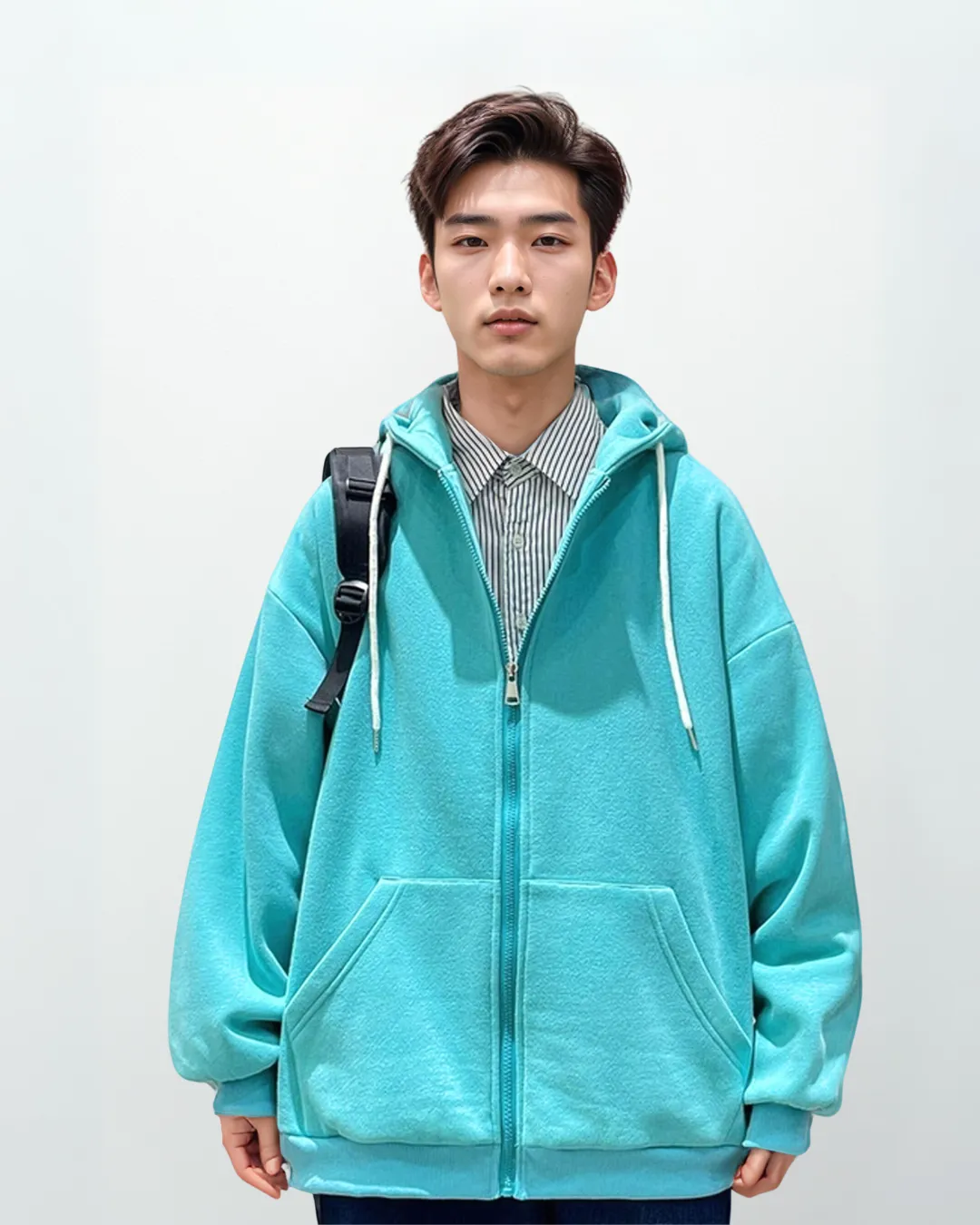 Oversized Lightweight Zip-Up Hoodie