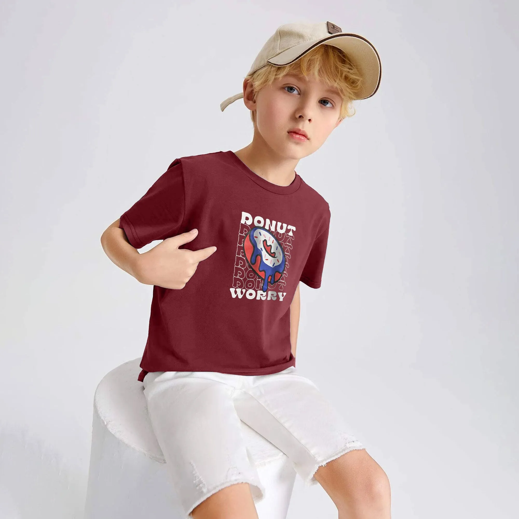 Polo Republica Boy's Donut Worry Printed Tee Shirt