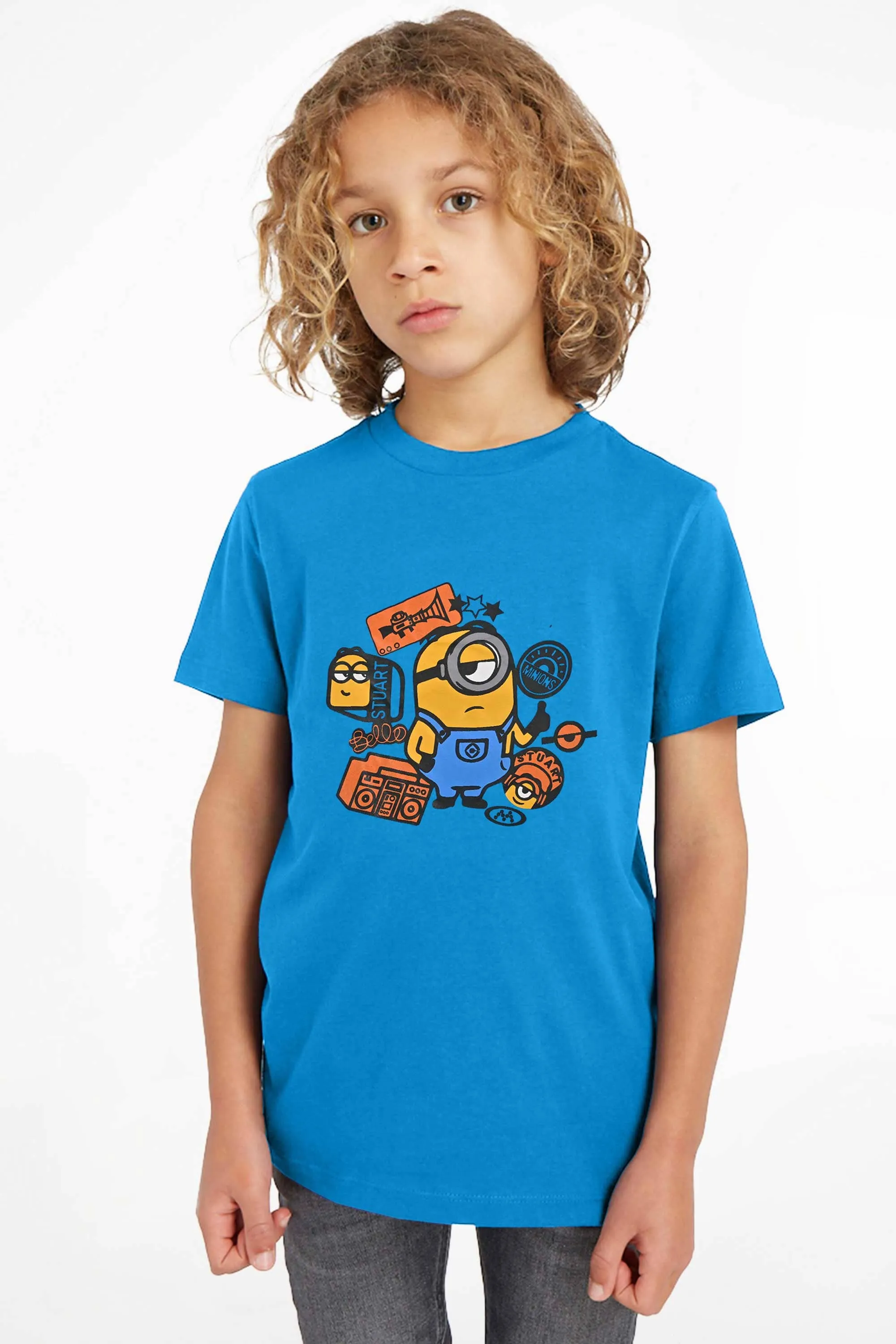 Polo Republica Boy's Superhero Minions Printed Tee Shirt