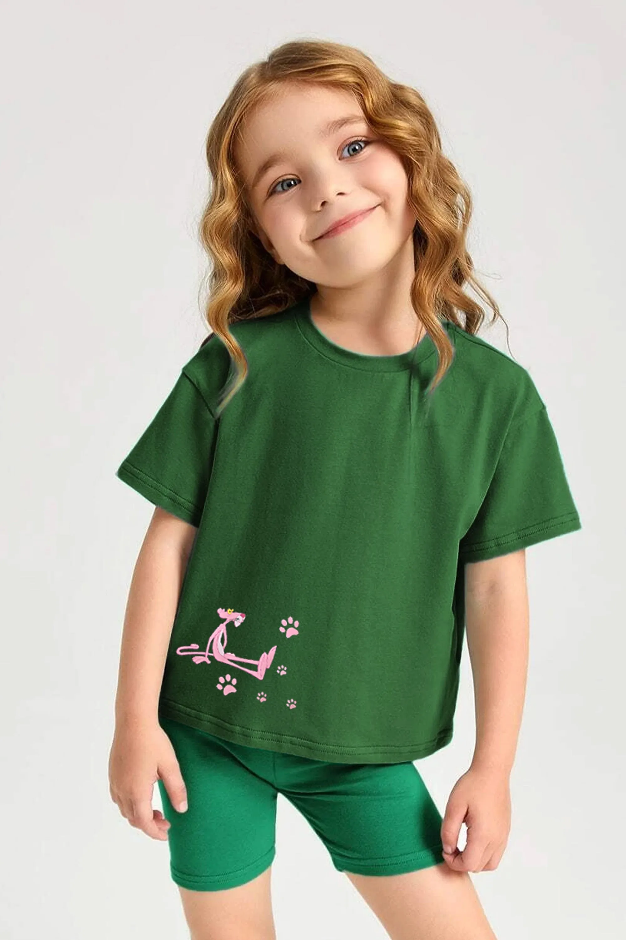 Polo Republica Kid's Pink Panther Printed Classic Tee Shirt