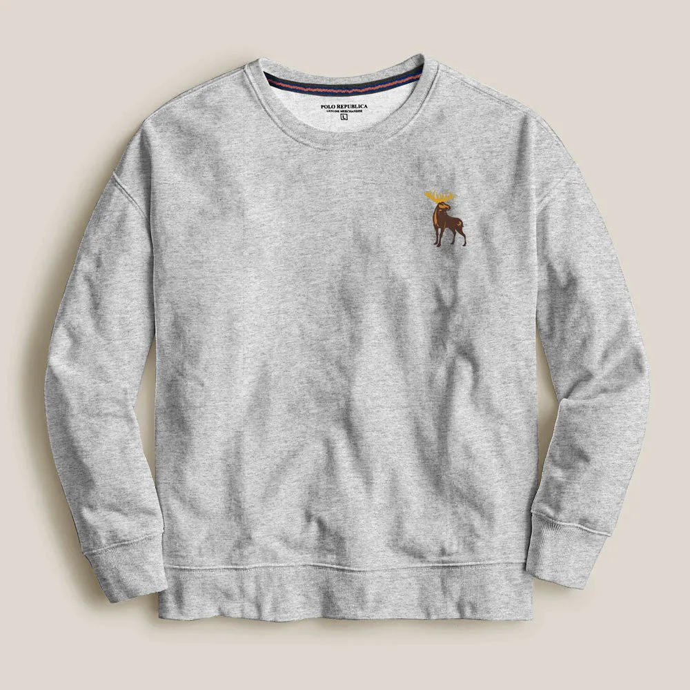 Polo Republica Men's Moose Printed Fleece Sweat Shirt