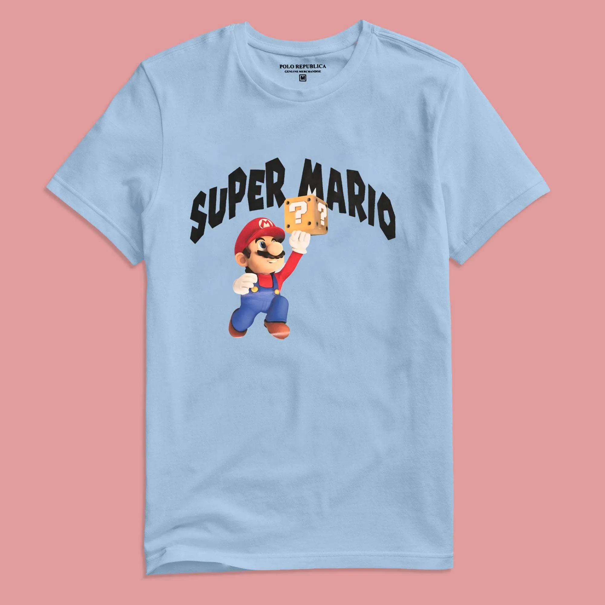 Polo Republica Men's Superhero Super Mario Printed Crew Neck Tee Shirt