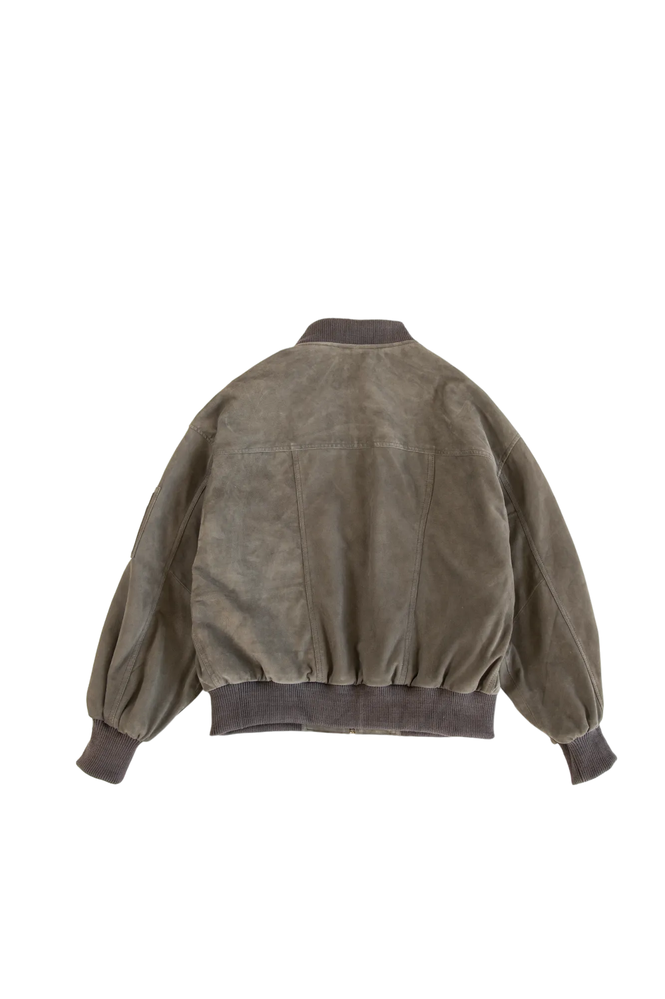 "95" ASH GREY SUEDE BOMBER JACKET