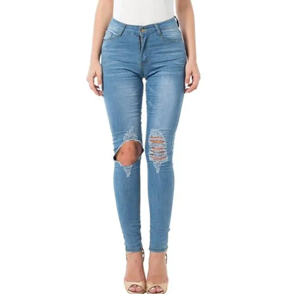 Ripped Jeans For Women Pencil Pants Denim Jeans