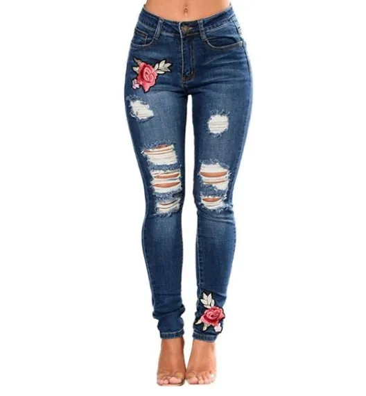 Ripped Jeans For Women Pencil Pants Denim Jeans