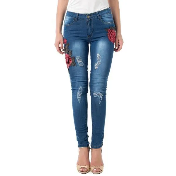 Ripped Jeans For Women Pencil Pants Denim Jeans