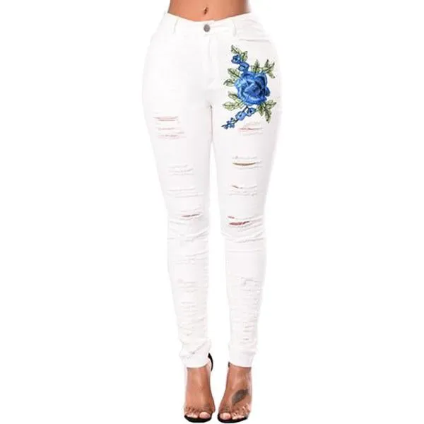 Ripped Jeans For Women Pencil Pants Denim Jeans