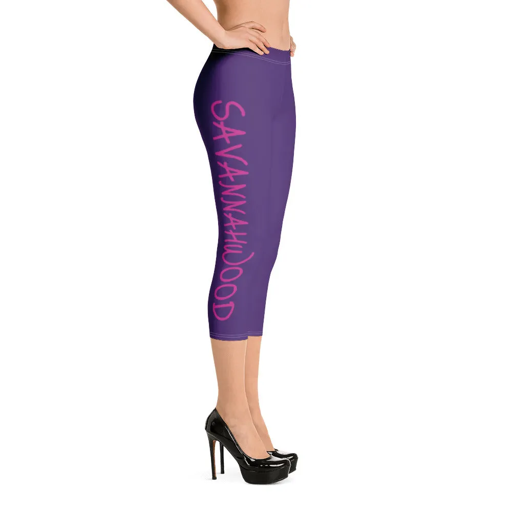 Savannahwood Purple Capri Leggings