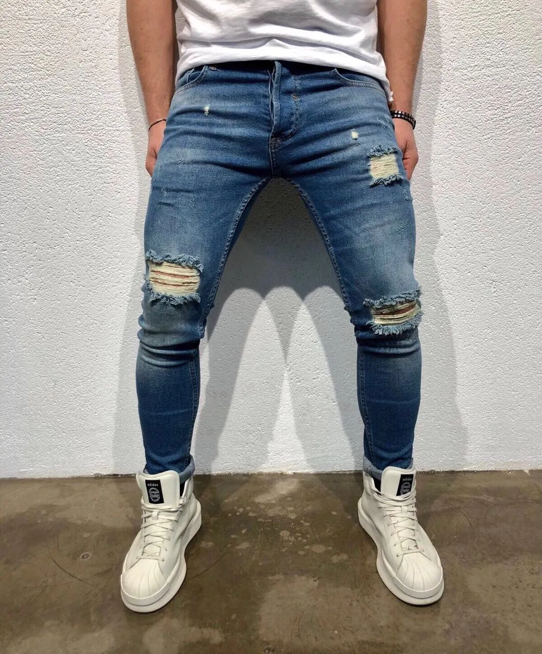 Sneakerjeans Blue Ripped Jeans B88