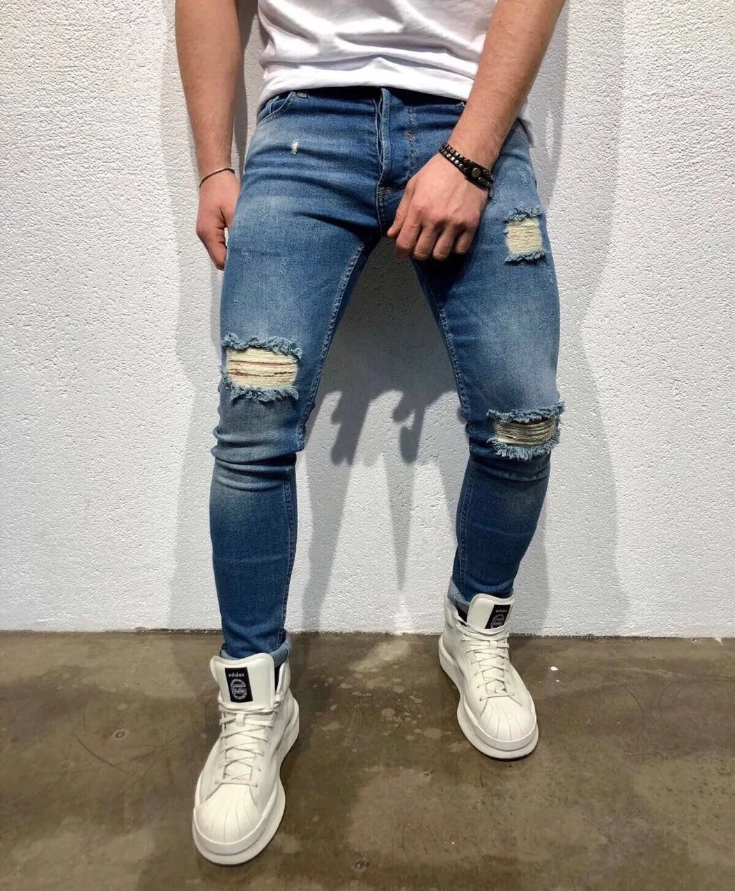 Sneakerjeans Blue Ripped Jeans B88