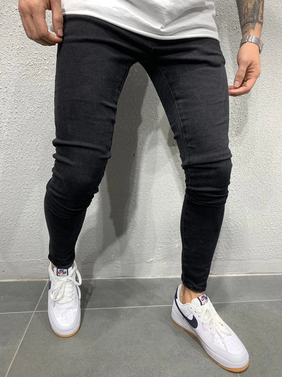 Snekaerjeans - Black Skinny Jeans AY614 Streetwear Jeans