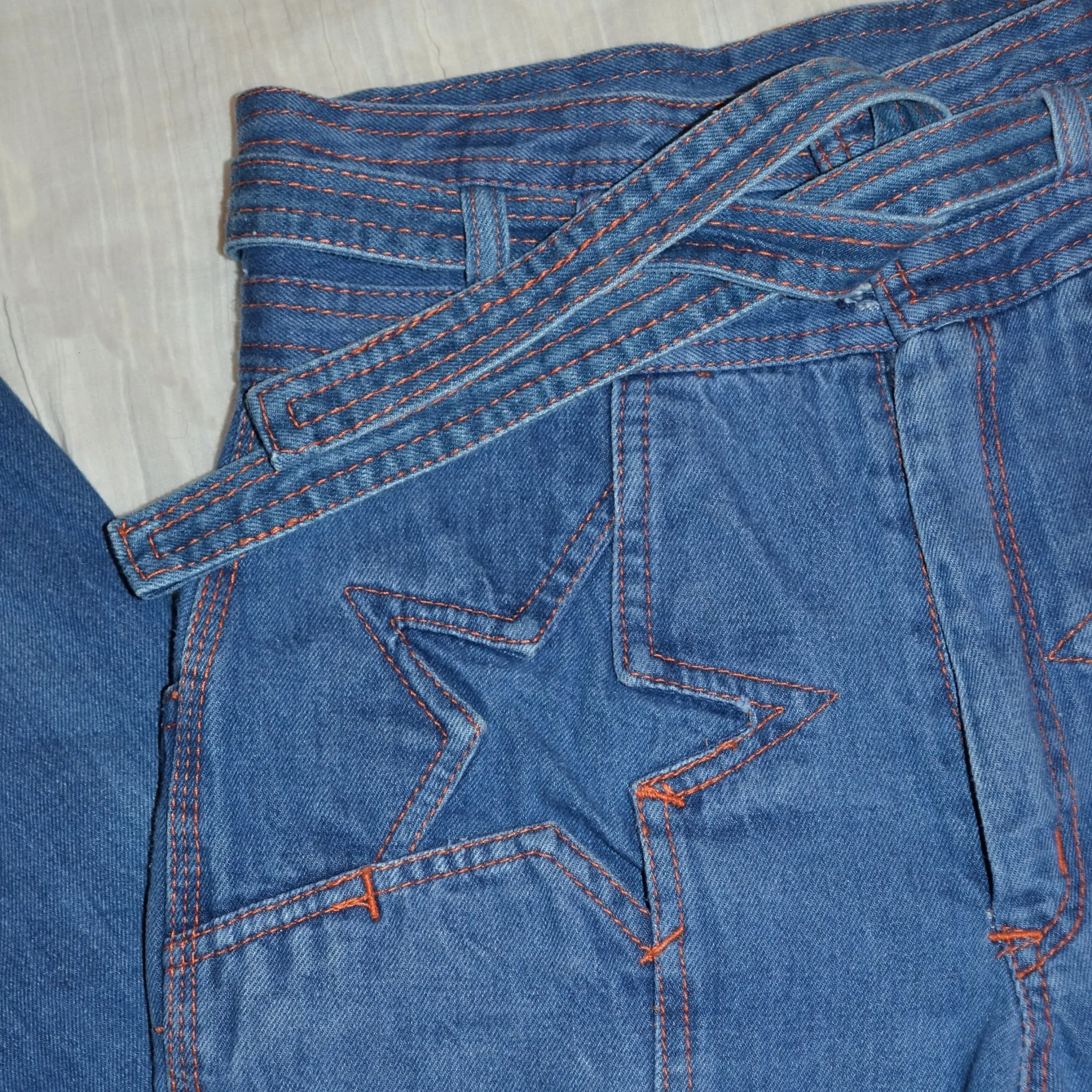 SOLD RARE Vintage 70s N'est Ce Pas? Star Jeans, High Waist   Belt, Bell Bottoms