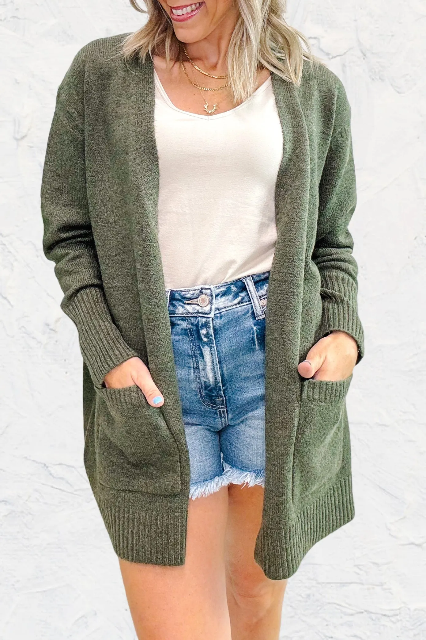 The Ellie Cardigan - Olive