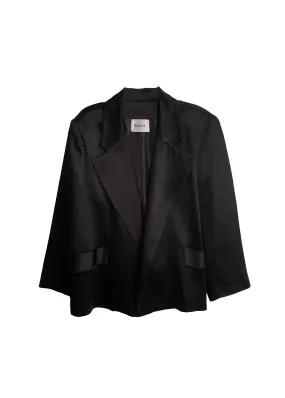 The Lexi Satin Blazer - Black