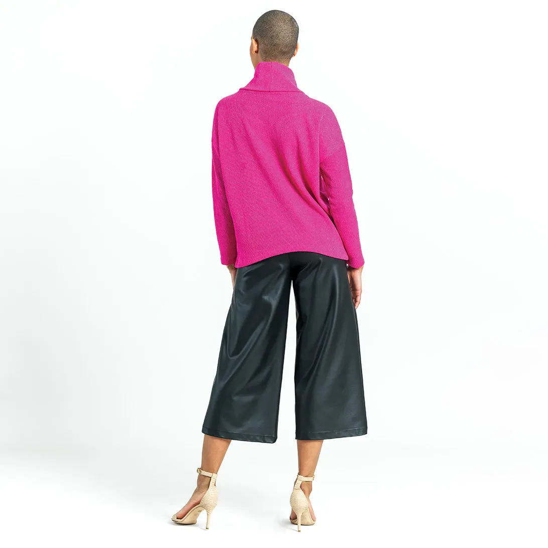 Twill Knit - Tipped Hem Sweater Top - Hot Pink - Final Sale!