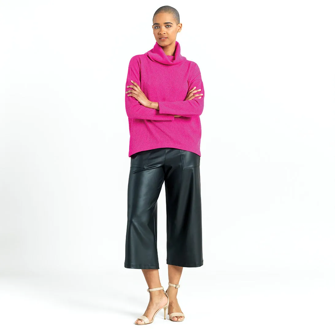 Twill Knit - Tipped Hem Sweater Top - Hot Pink - Final Sale!