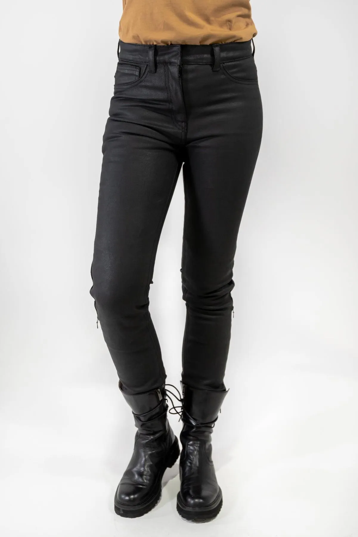 Venus Reinforced Motorcycle Jeans - Black Wax