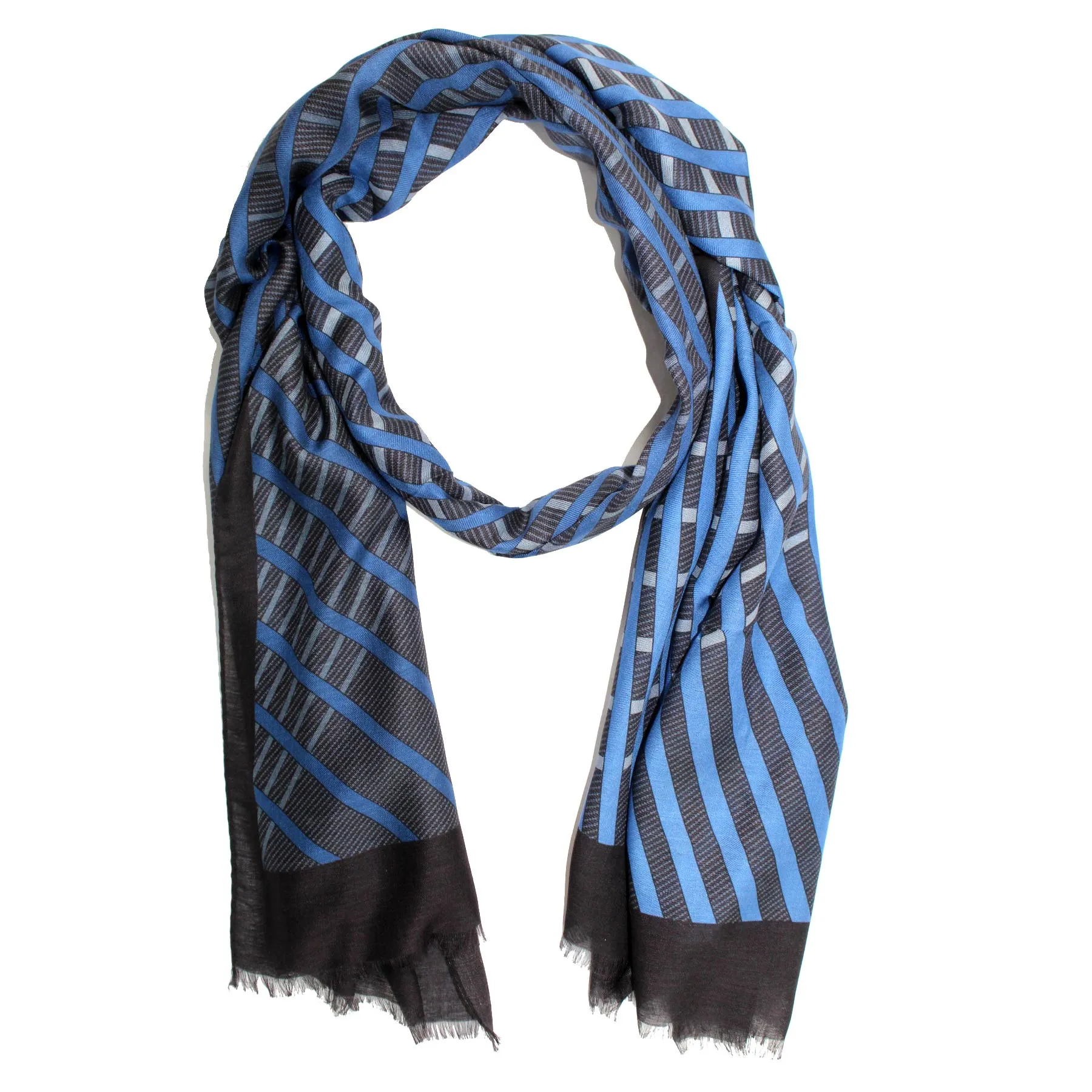 Versace Scarf Black Dark Blue Medusa  - Modal Cashmere Shawl SALE