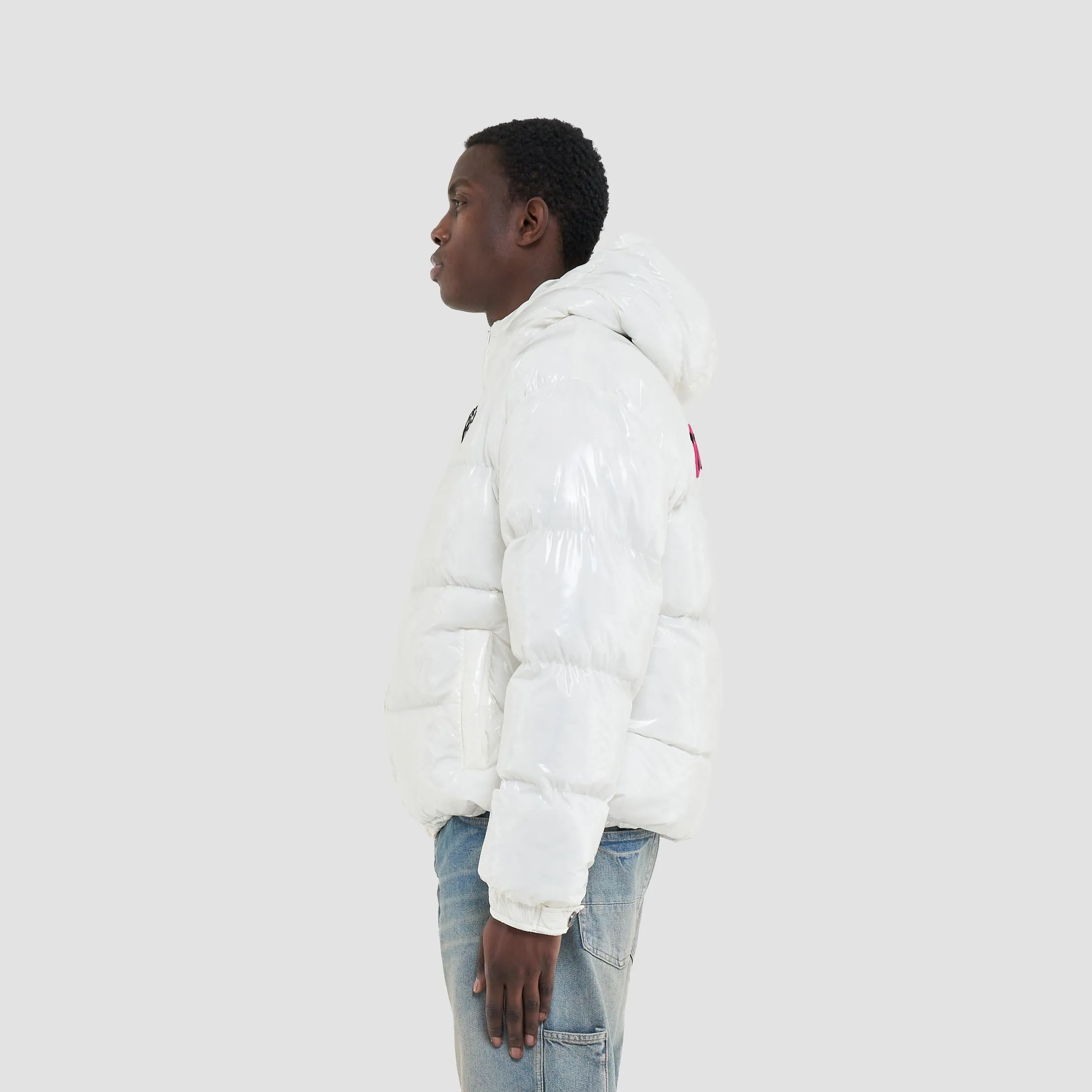 VERSE LOGO PUFFER (HOODED) - WHITE