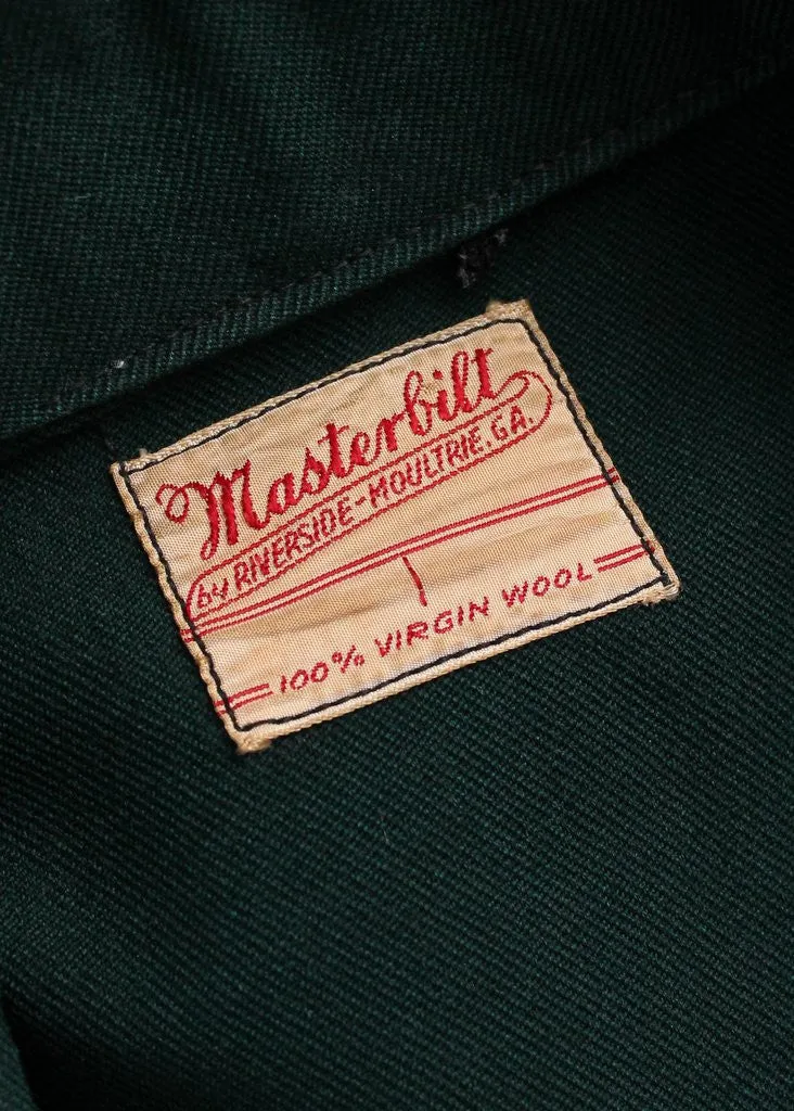 Vintage Late 1940s Masterbuilt Green Work Jacket