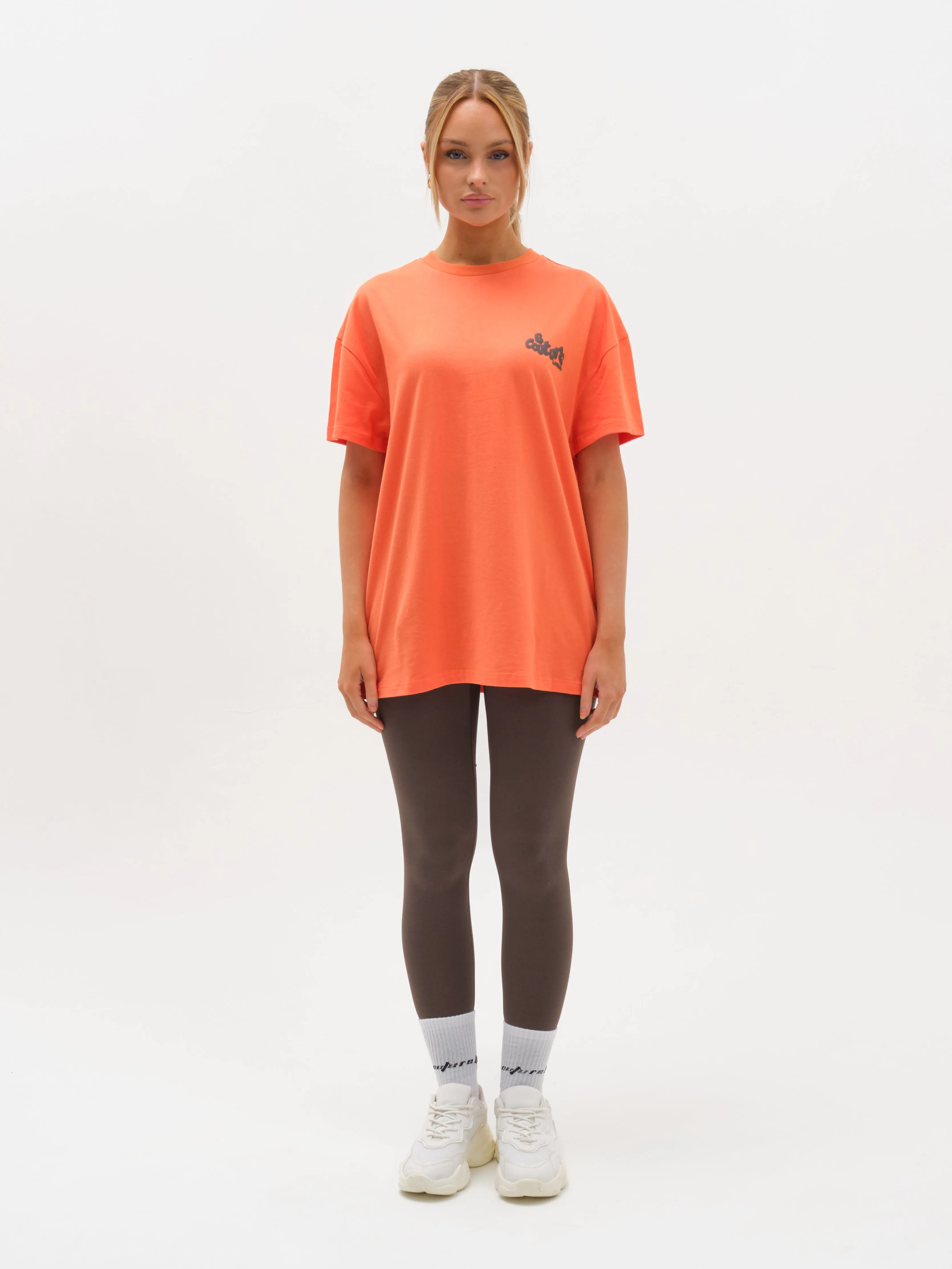 Windsor T-Shirt & Leggings Set - Coral / Grey