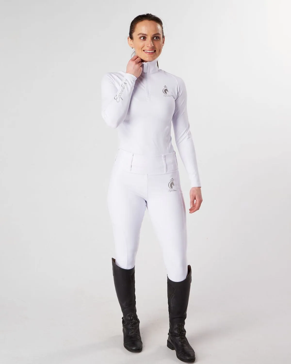 WINTER Competition Full Seat Riding Leggings / Tights- COMPETITION WHITE