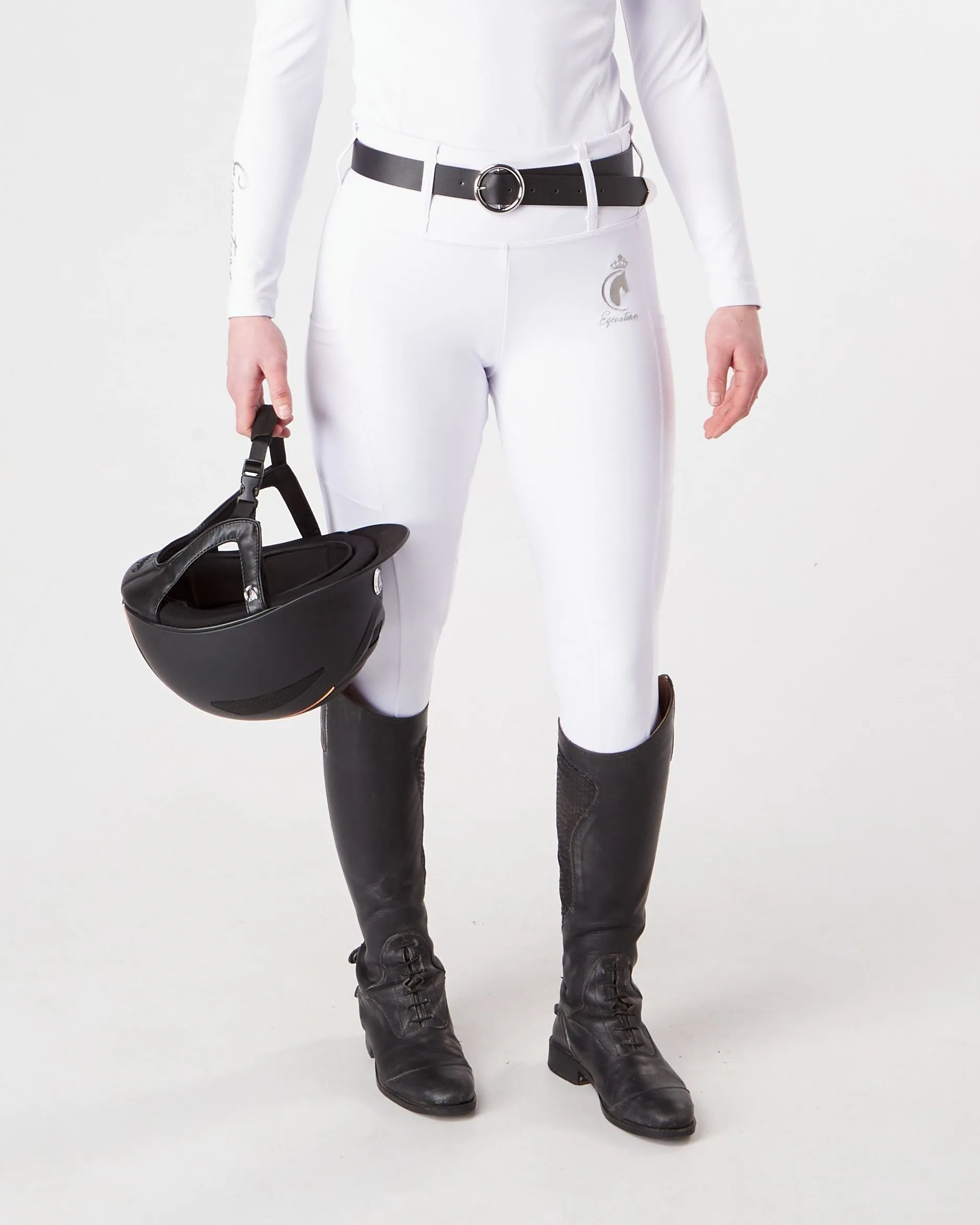 WINTER Competition Full Seat Riding Leggings / Tights- COMPETITION WHITE