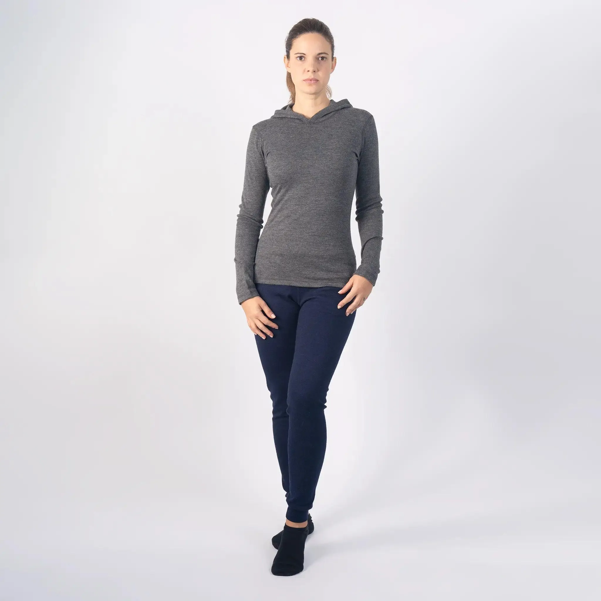 Women's Alpaca Wool Pullover Hoodie: 300 Lightweight